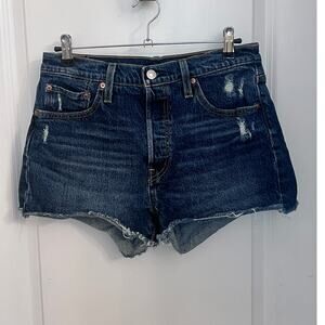 Levi's 501 Original Shorts Medium Wash Sz 29 Distressed Beachy Festival Vacation